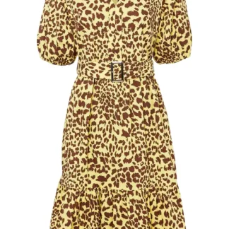 Leopardkjole med bælte